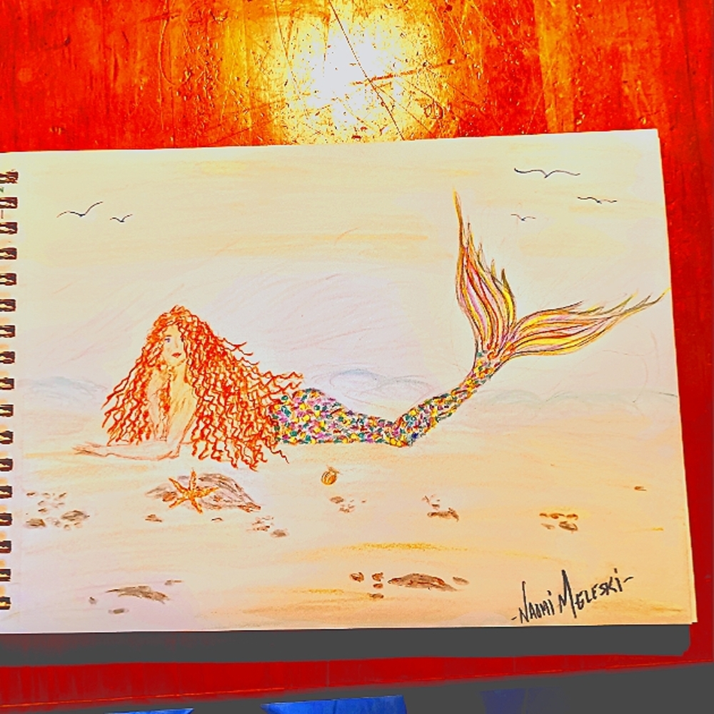 Signed drawing of mermaid